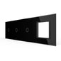 Schwarze Glasblende für 4 1-fache Touch-Schalter + Modul