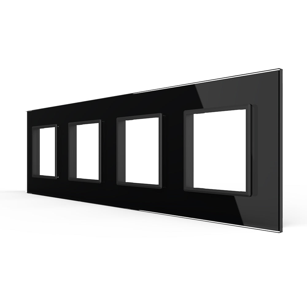Schwarze Glasblende für vier Module