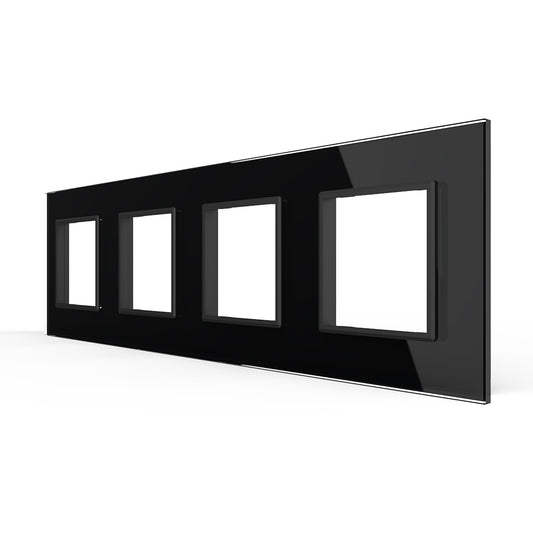 Schwarze Glasblende für vier Module