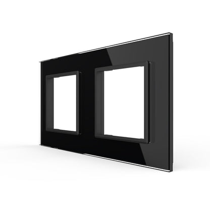 Schwarze Glasblende für zwei Livolo Module