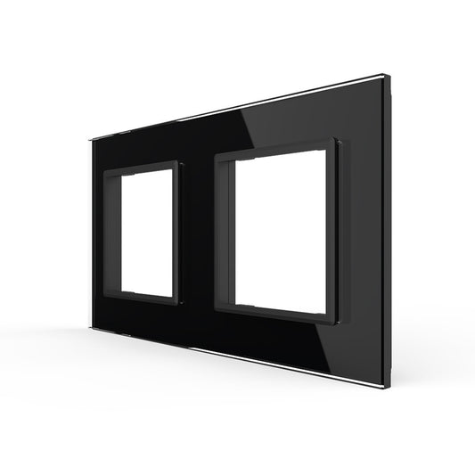 Schwarze Glasblende für zwei Livolo Module