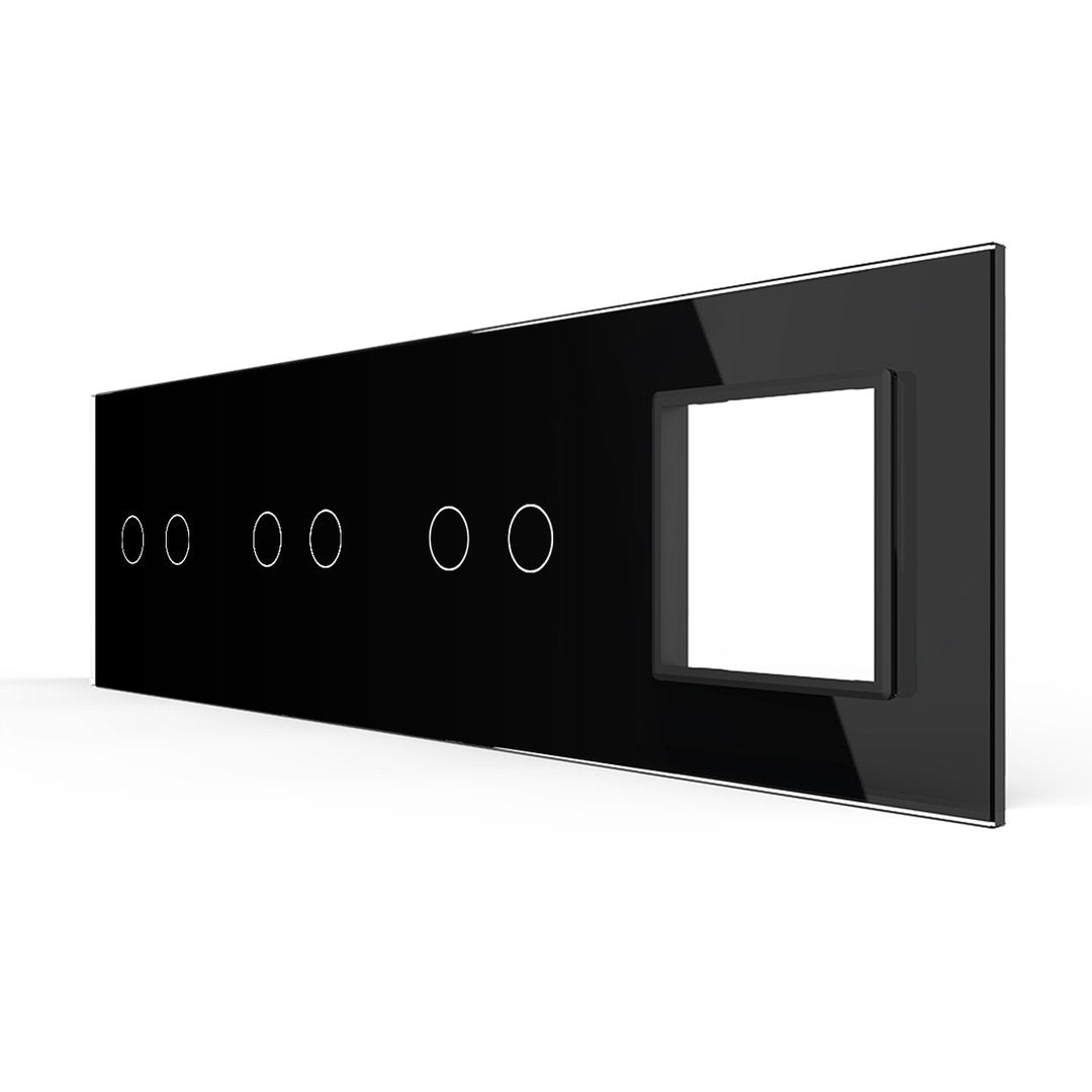 LIVOLO Glasblende für Touch Lichtschalter + Wandsteckdosen in Schwarz