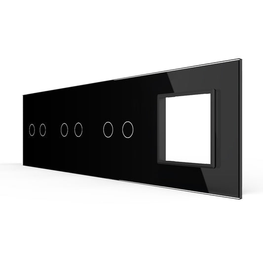 LIVOLO Glasblende für Touch Lichtschalter + Wandsteckdosen in Schwarz