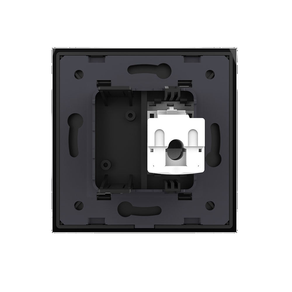 Livolo einfaches, schwarzes LAN-Modul mit schwarzem Glasrahmen