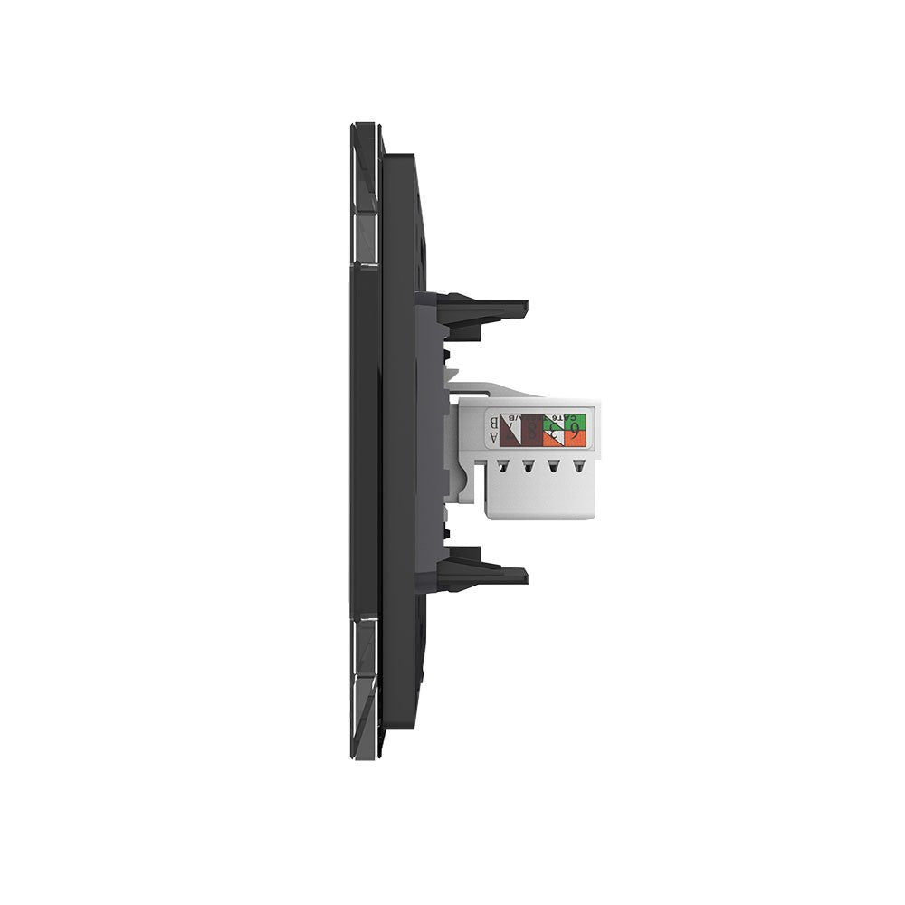 Livolo einfaches, schwarzes LAN-Modul mit schwarzem Glasrahmen