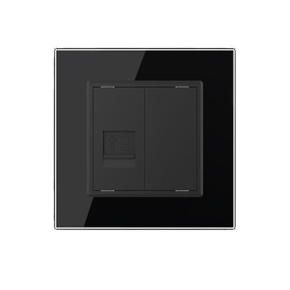 Livolo einfaches, schwarzes LAN-Modul mit schwarzem Glasrahmen