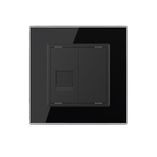 Livolo einfaches, schwarzes LAN-Modul mit schwarzem Glasrahmen