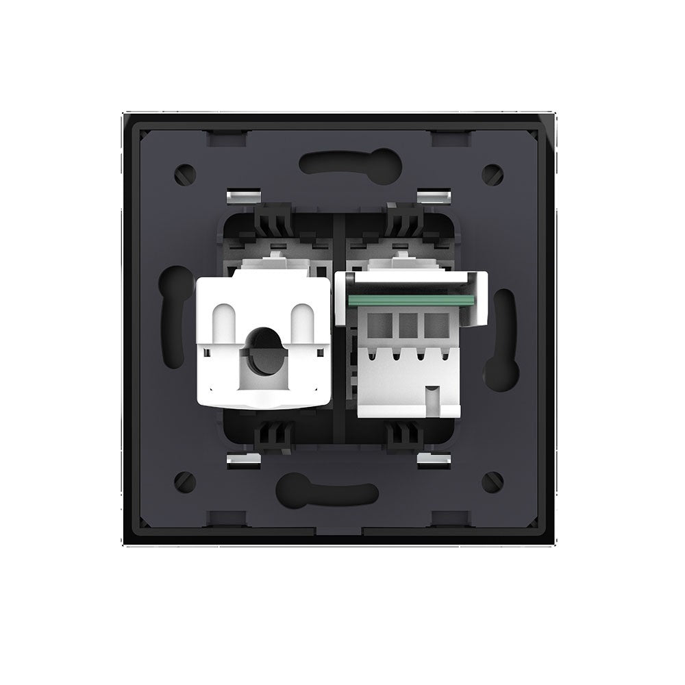 Livolo Modul-Kombination aus Telefon-/Netzwerkanschluss in schwarz