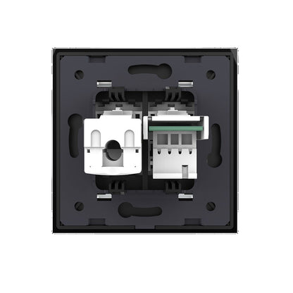 Livolo Modul-Kombination aus Telefon-/Netzwerkanschluss in schwarz
