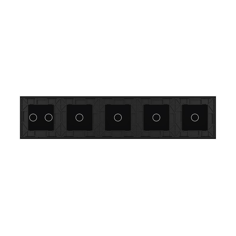 Livolo Glasblende für 5 Touchschalter schwarz