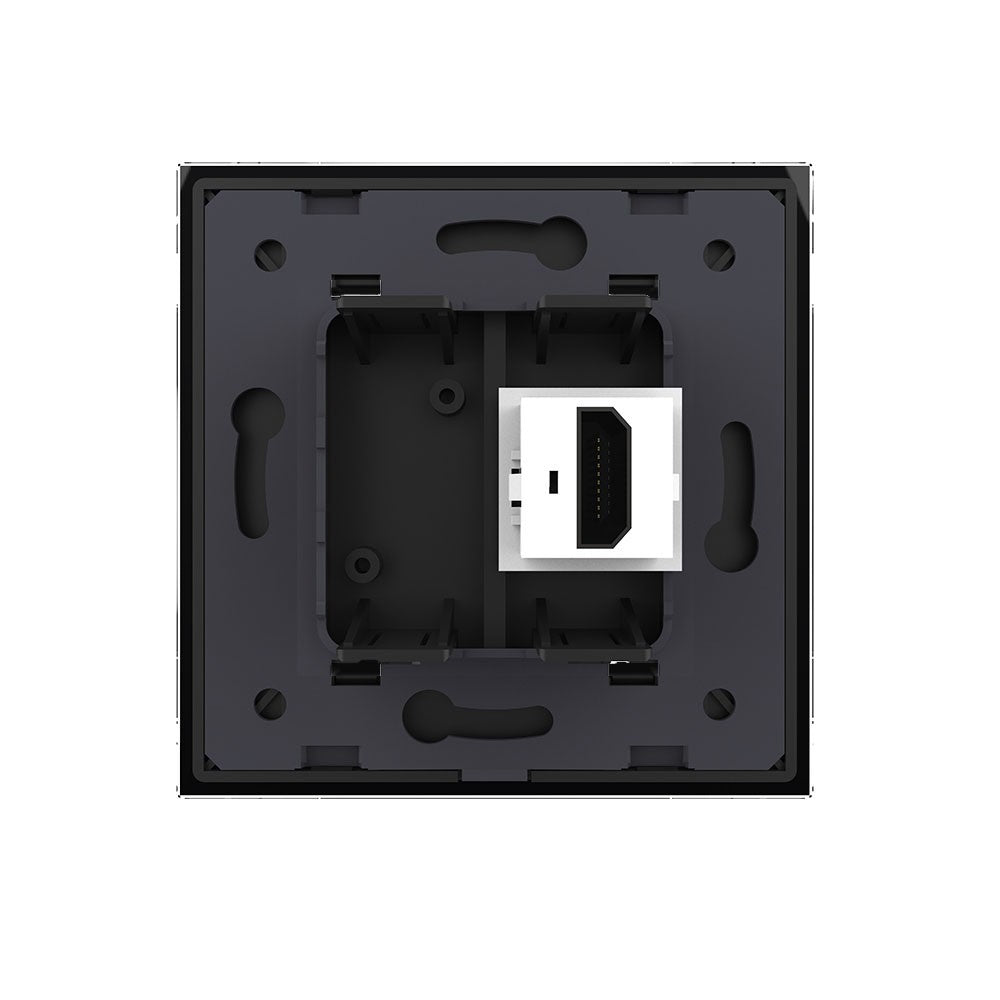 Livolo einfaches, schwarzes HDMI-Modul mit Glasrahmen