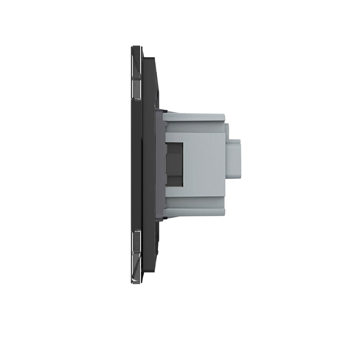 Livolo Kombination aus Rollladenschalter und Steckdose in schwarz