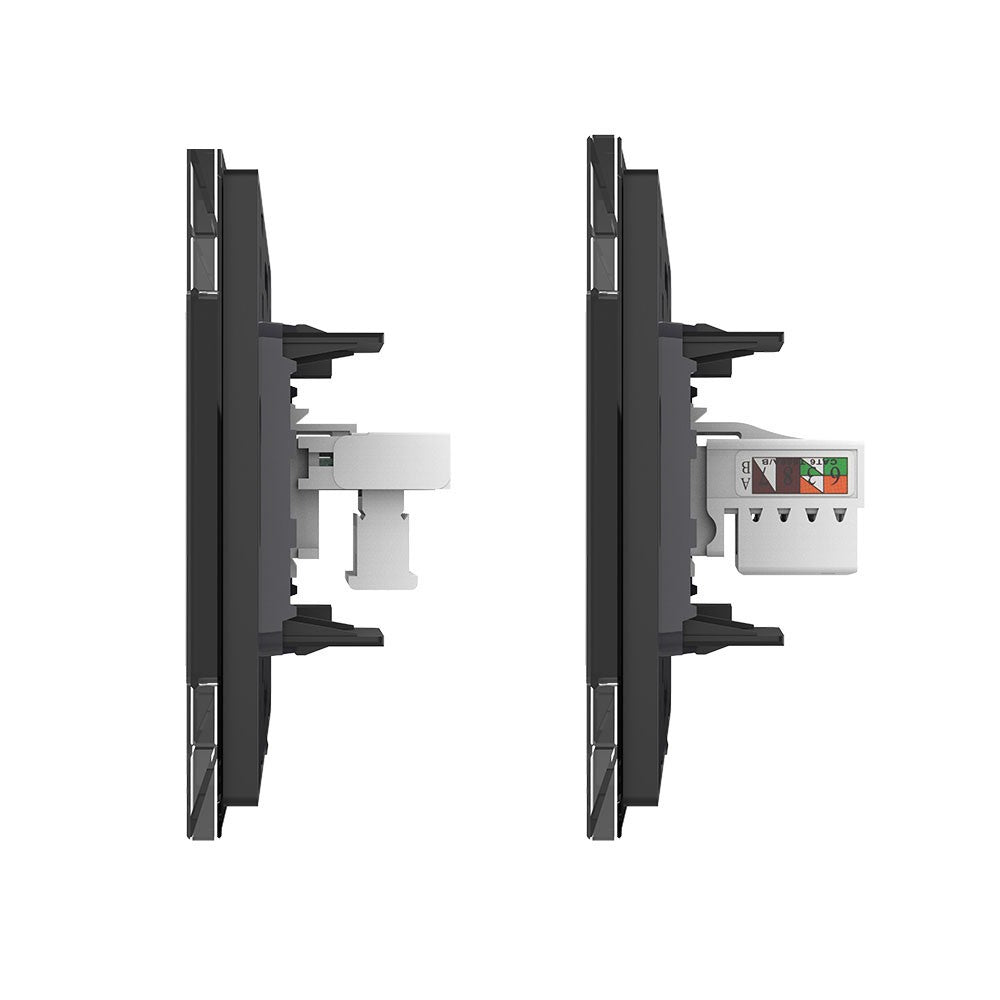 Livolo Modul-Kombination aus Telefon-/Netzwerkanschluss in schwarz