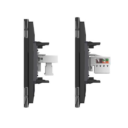 Livolo Modul-Kombination aus Telefon-/Netzwerkanschluss in schwarz