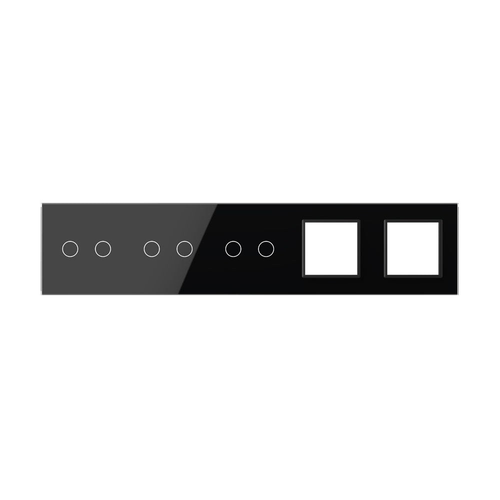 Schwarze Glasblende für 3 2-fache Touch-Schalter + 2 Module