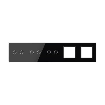 Schwarze Glasblende für 3 2-fache Touch-Schalter + 2 Module