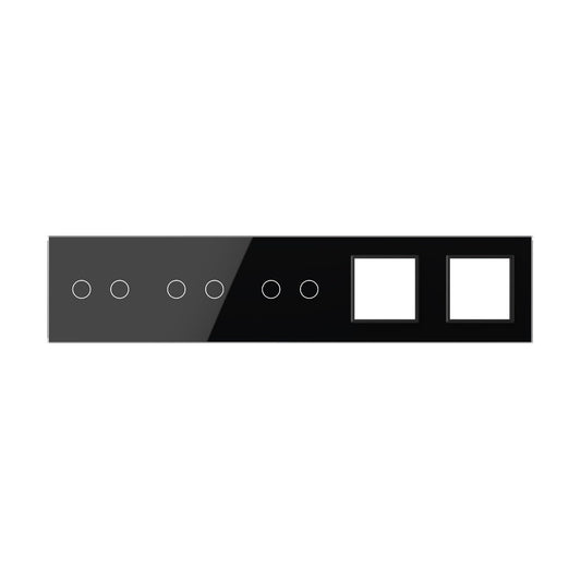Schwarze Glasblende für 3 2-fache Touch-Schalter + 2 Module