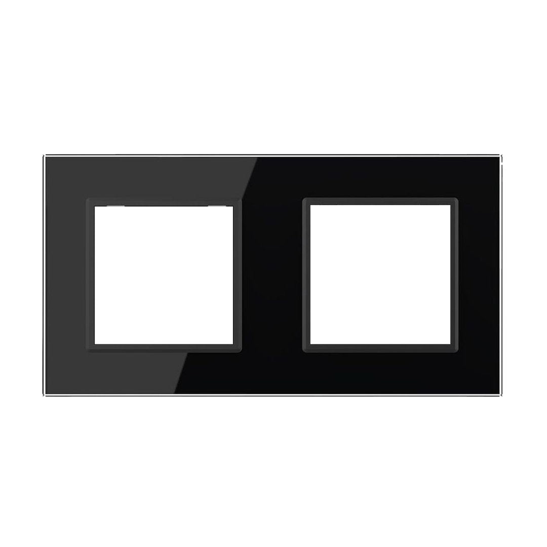Schwarze Glasblende für zwei Livolo Module