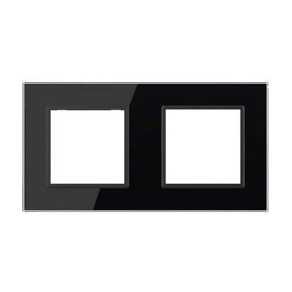 Schwarze Glasblende für zwei Livolo Module