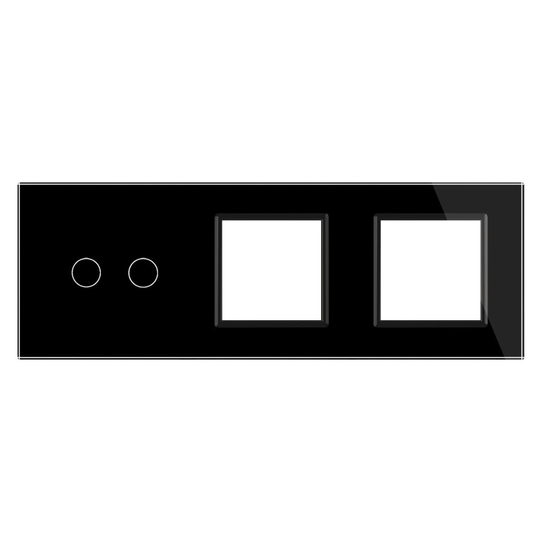 Dreifache, schwarze Glasblende für Livolo Touch-Schalter und Module