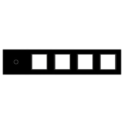 Schwarze Glasblende für 1 1-fachen Touch-Schalter + 4 Module