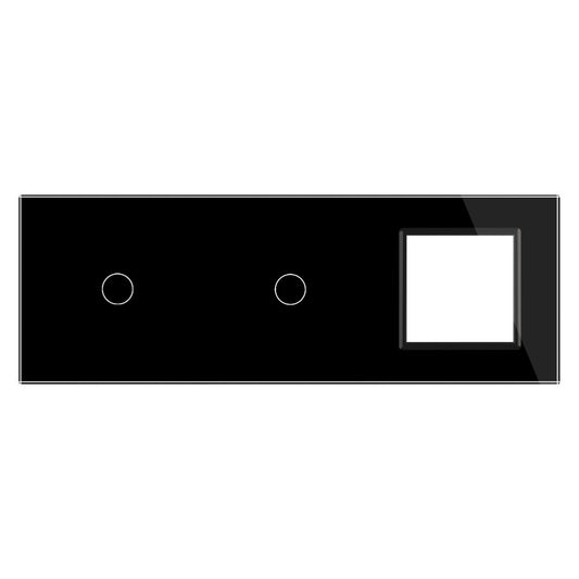 Schwarze Glasblende für 2 1-fache Touch-Schalter + Modul