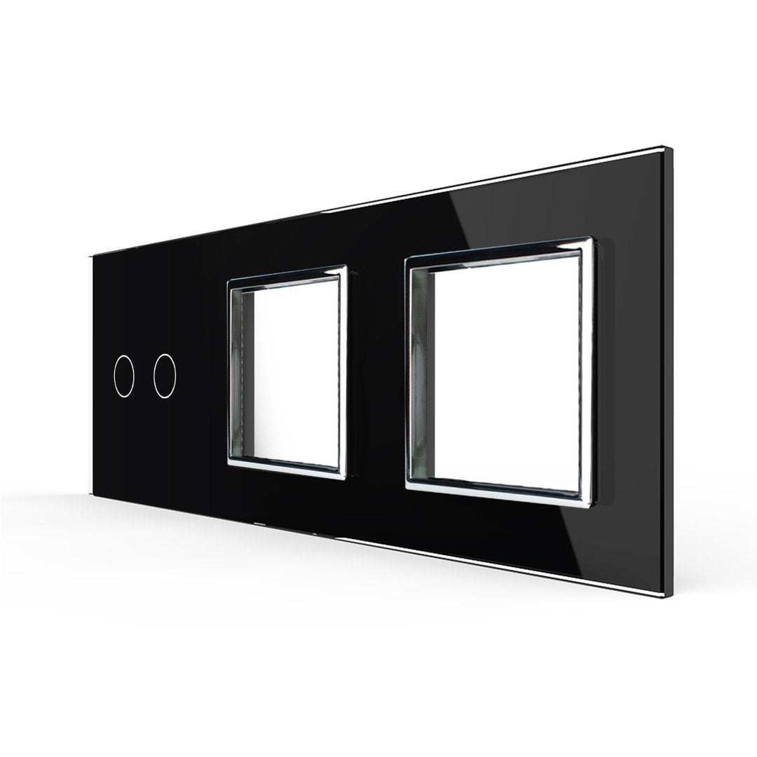 Dreifache, schwarze Glasblende für Livolo Touch-Schalter + Module