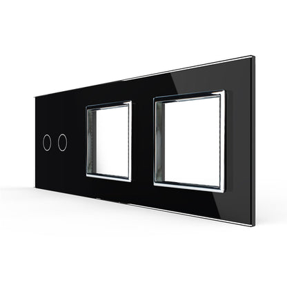 Dreifache, schwarze Glasblende für Livolo Touch-Schalter + Module