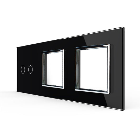 Dreifache, schwarze Glasblende für Livolo Touch-Schalter + Module