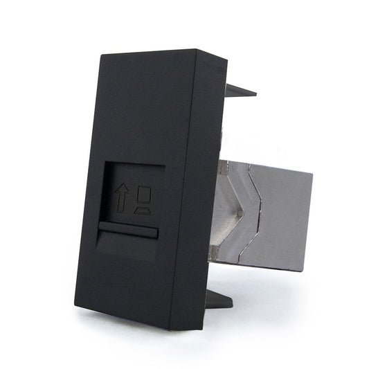 Livolo halbes LAN-Modul CAT7 als End- oder Durchgangsdose in Schwarz