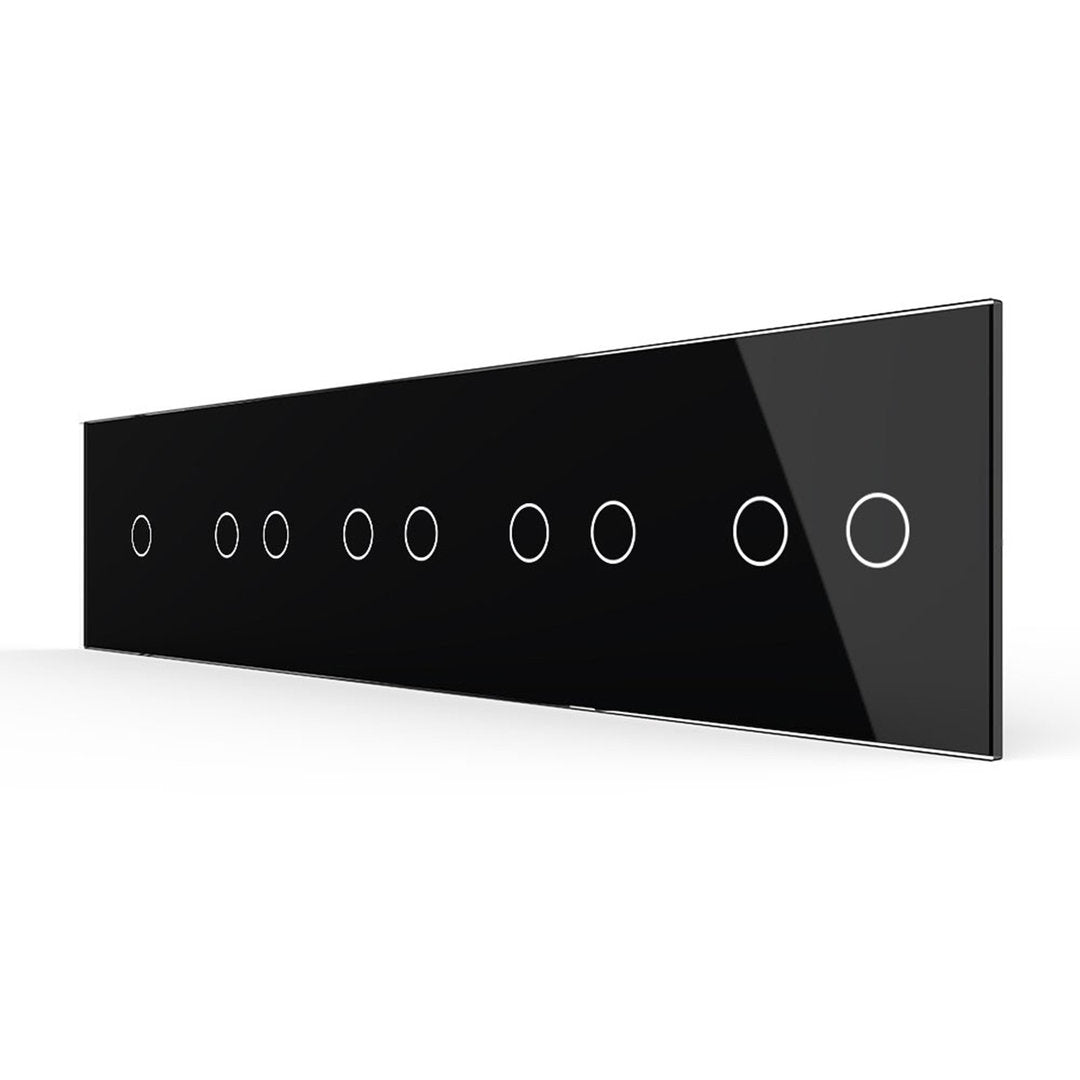 Schwarze Glasblende für 1 1-fachen + 4 2-fache Touch-Schalter