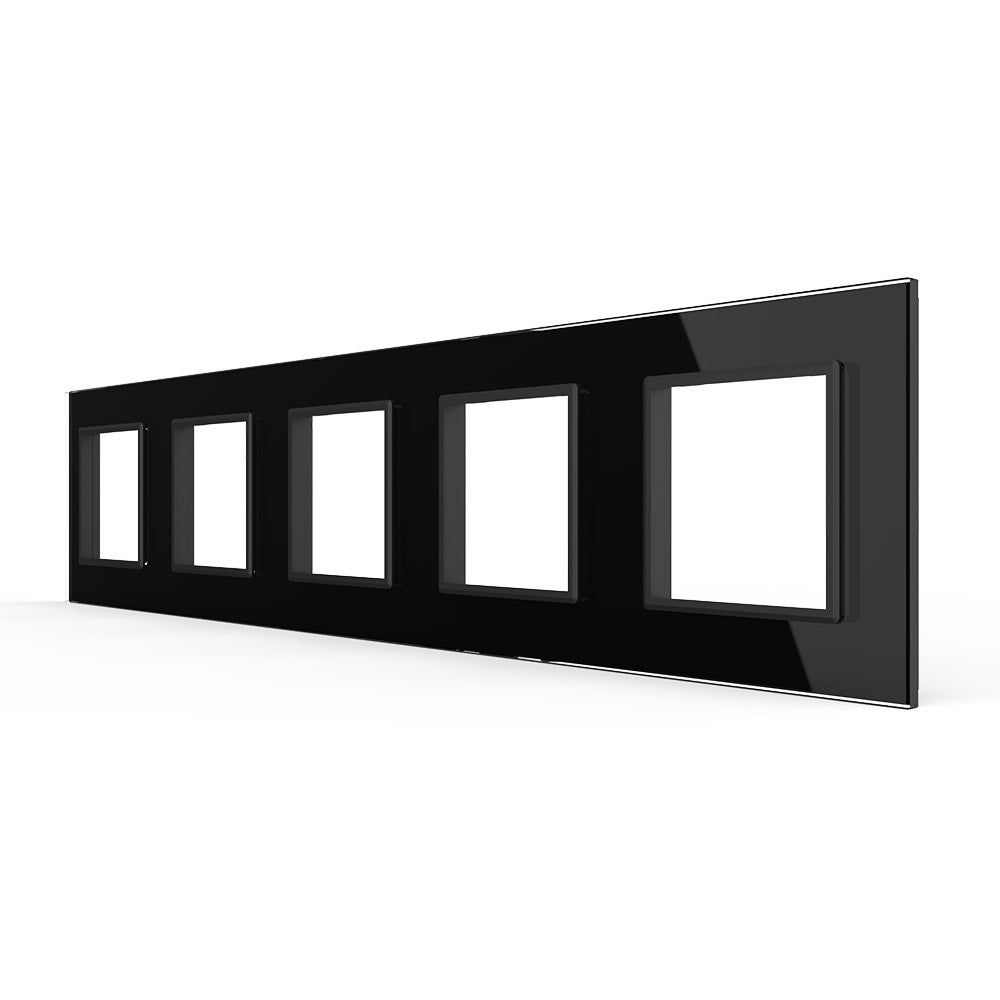 Schwarze Glasblende für fünf Livolo Module