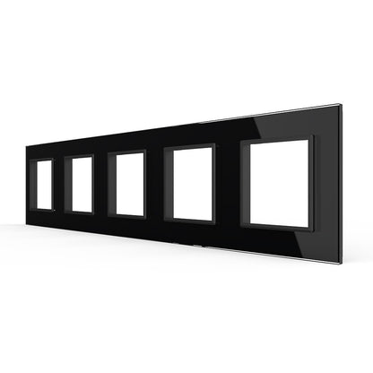 Schwarze Glasblende für fünf Livolo Module