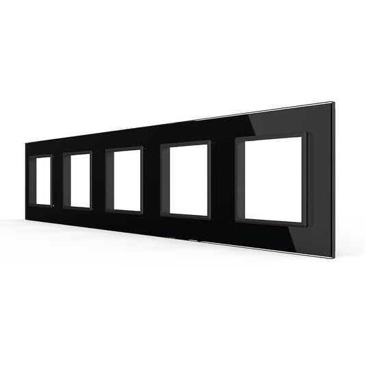 Schwarze Glasblende für fünf Livolo Module