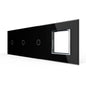 Vierfache, schwarze Glasblende für vier Touch-Schalter + Modul