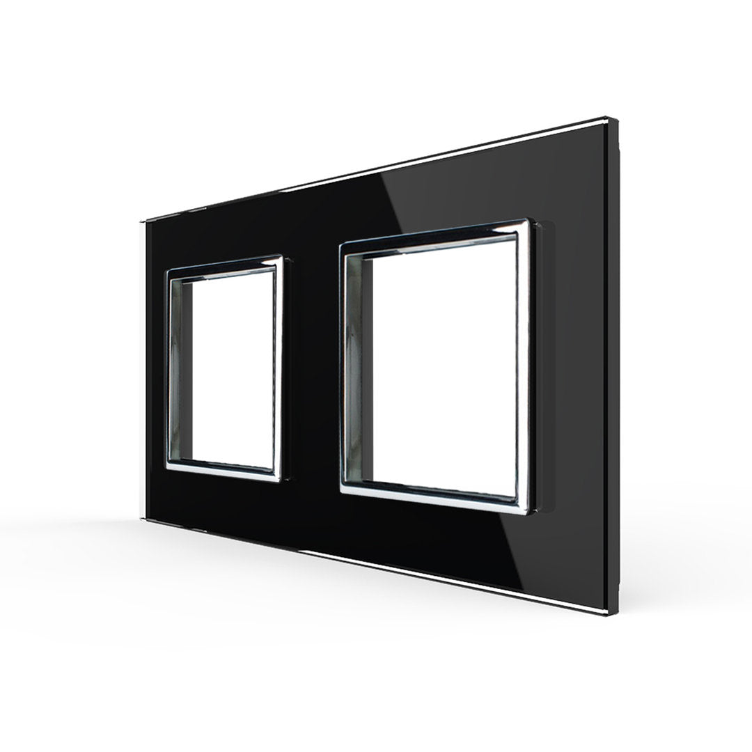 Zweifache, schwarze Glasblende für Livolo Module