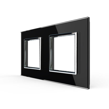 Zweifache, schwarze Glasblende für Livolo Module