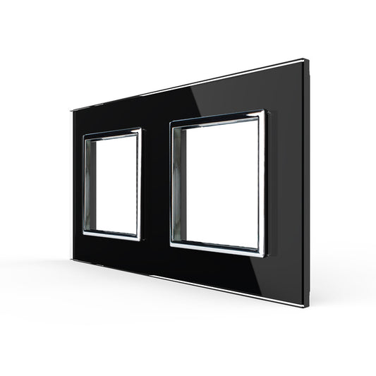 Zweifache, schwarze Glasblende für Livolo Module