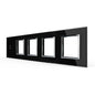 Fünffache, schwarze Glasblende für 1 Touch-Schalter + 4 Module
