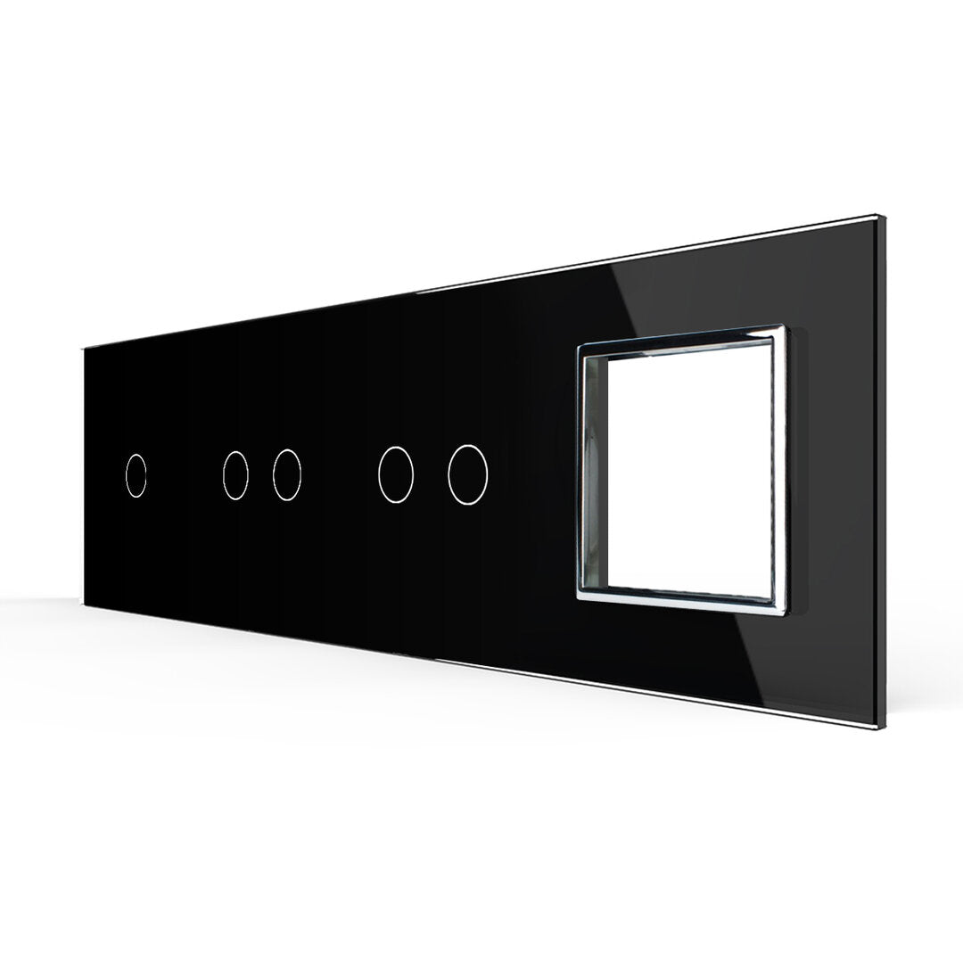 LIVOLO Glasrahmen für Steckdosen und Touch Schalter in Schwarz