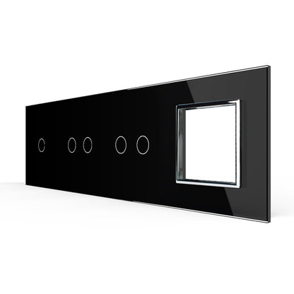 LIVOLO Glasrahmen für Steckdosen und Touch Schalter in Schwarz