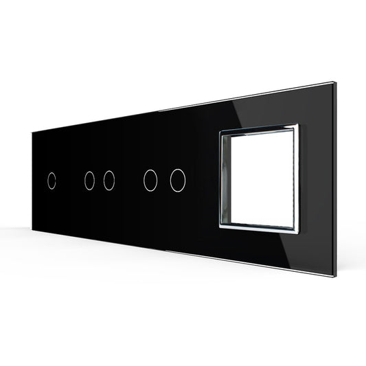 LIVOLO Glasrahmen für Steckdosen und Touch Schalter in Schwarz