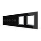 Fünffache, schwarze Glasblende für 3 2-fache Touch-Schalter + 2 Module