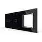 Dreifache, schwarze Glasblende für Livolo Touch-Schalter + Modul