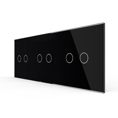 Dreifache, schwarze Glasblende für zweifache Touch-Schalter