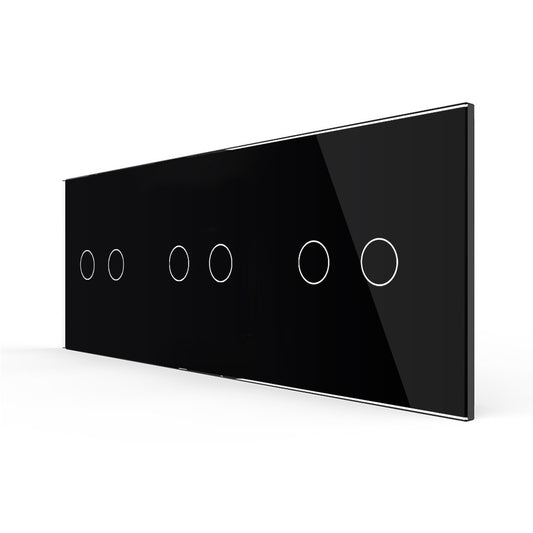 Dreifache, schwarze Glasblende für zweifache Touch-Schalter