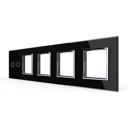 5-fache, schwarze Glasblende für 1 2-fachen Touch-Schalter + 4 Module