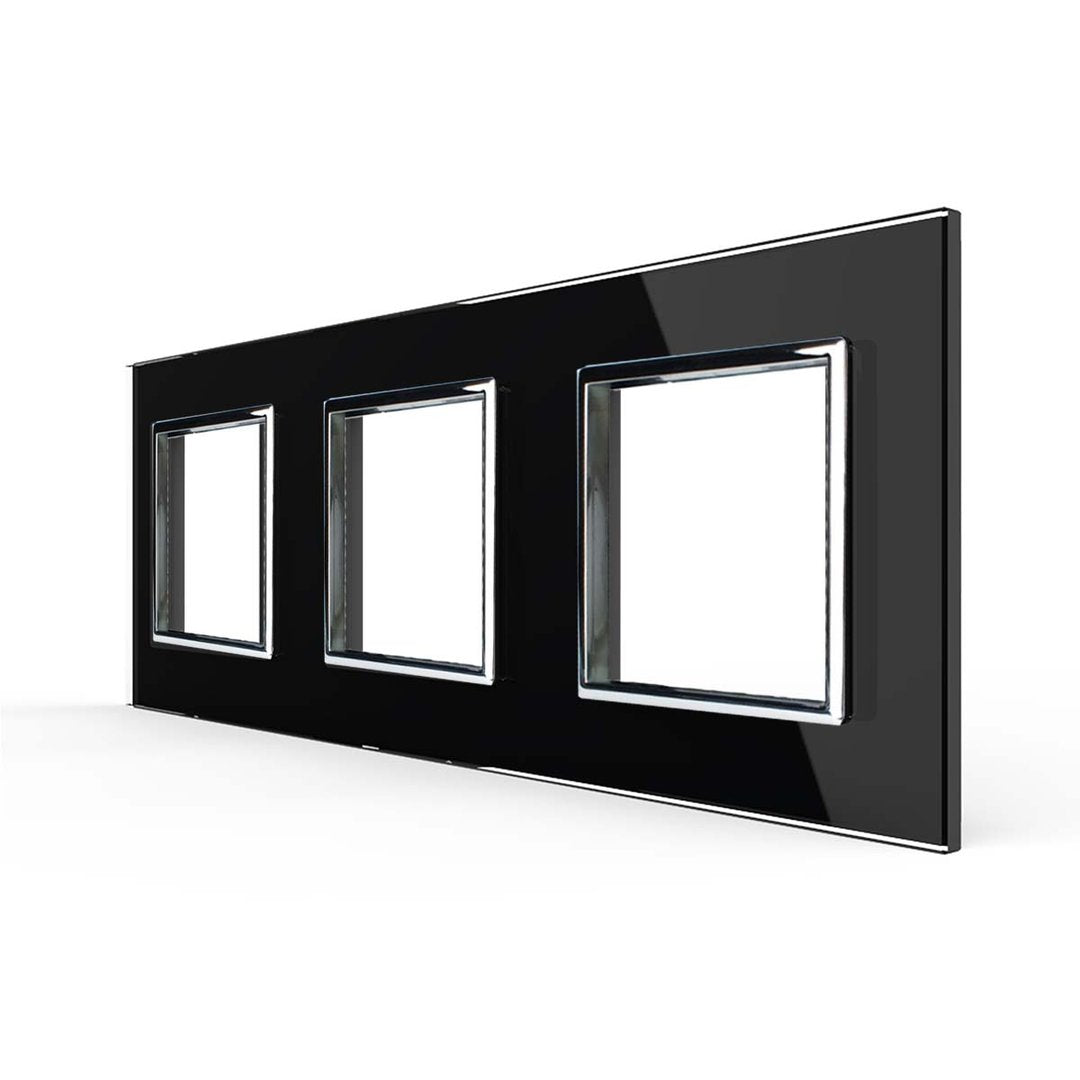 Dreifache, schwarze Glasblende für Livolo Module