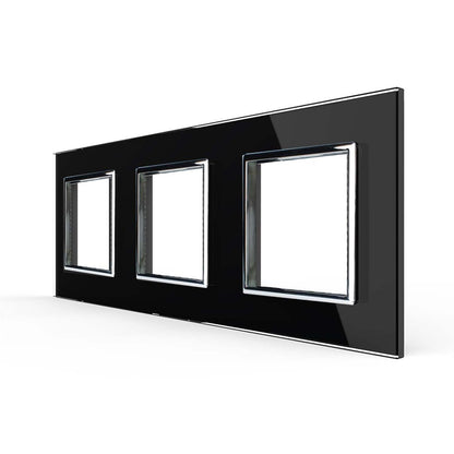 Dreifache, schwarze Glasblende für Livolo Module
