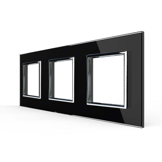 Dreifache, schwarze Glasblende für Livolo Module
